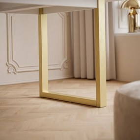 ROZKLADACÍ JEDÁLENSKÝ STÔL DANILO KAŠMÍR + ZLATÉ U NOHY 140 / 195 cm