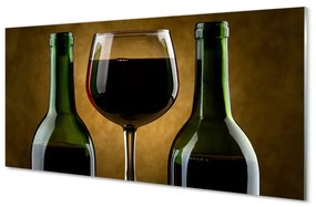 Obraz plexi 2 fľaše poháre na víno 100x50 cm