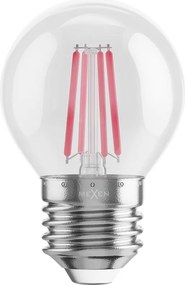 Mexen Vintis, LED filamentová žiarovka E27, G45, 4 W, červená, číra, L156-E27-04XX-45