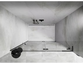 Mexen, Mexen Lunar L výklopné pravé sprchové dvere 130 cm, priehľadné, pištoľovo šedé kartáčované - 834L-130-000-66-00-P