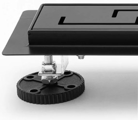 Rea PRO Black Matt, lineárny odtokový žľab 60cm, vzor Greek, čierna matná, REA-G8023