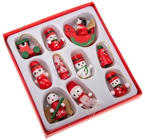 Drevené vianočné ozdoby Mix II, SET 10 KS