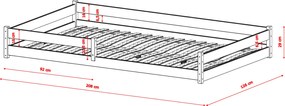 Detská Montessori posteľ z masívu borovice ALICE - 200x120 cm - BIELA