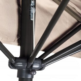 Polkruhový záhradný slnečník Liver 270 cm béžový