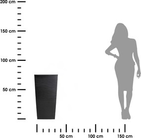 PLASTOVÝ KVETINÁČ PORTO RIFLO 75X39,5X39,5 CM ČIERNA