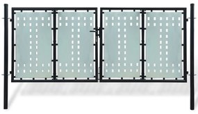 Čierna jednokrídlová plotová brána 300x175 cm