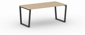 Kancelársky stôl PRIMO IMPRESS, čierna podnož, 1800 x 900 mm, biela