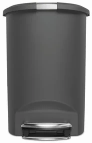 Pologuľatý pedálový kôš 50 l, šedý plast, sivá