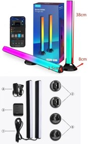 Govee - SMART LED RGBIC panel 38 cm pre TV 43-75" - 2 ks Wi-Fi