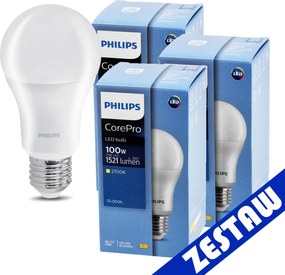 SADA 3x Philips LED žiarovka E27 13W 1521lm 2700K EyeComfort CorePro