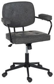 Antracitová kancelárska stolička z imitácie kože – Ixia