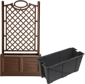 BAMA Kvetináč s ozdobnou mriežkou SEPARE, hnedý