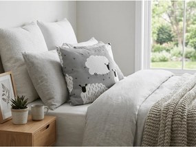 Bavlnená obliečka na vankúš SHEEP POLY 45x45 cm, sivá