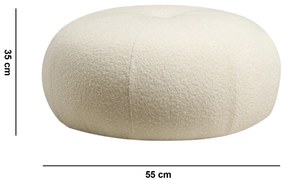 Nádherný biely bouclet puf Linea