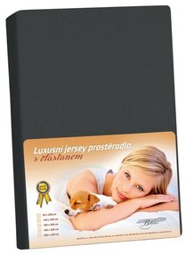 Jersey prestieradlo s elastanom čierna, 140 x 200 cm