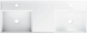Dvojité umývadlo Jungborn QUATTRO 121 x 46 cm lesklá biela TW17011