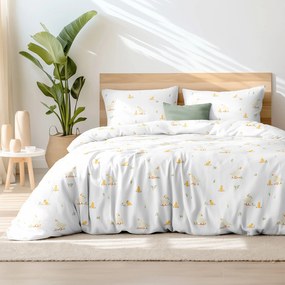 Goldea bavlnené posteľné obliečky - kačice 140 x 200 a 70 x 90 cm
