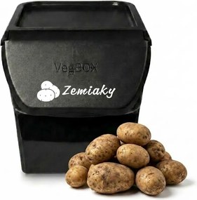 VILDE Úložný box na zemiaky a cibuľu s vetraním, VEGBOX čierny (14l - 10kg zemiakov)