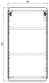 Kúpeľňová závesná skrinka BÁRA 40 cm - so zrkadlom