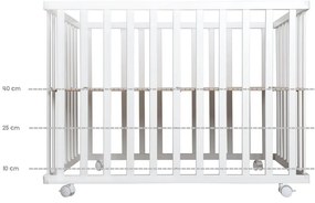 Biela detská ohrádka na kolieskach 100x75 cm Style – Roba