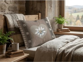 Polybavlnená obliečka na vankúš HEART RETRO POLY 50x70 cm, hnedý