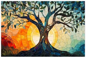 Obraz – Mozaika – slnko a strom I. (90x60 cm)