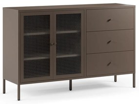 Sivá kovová vitrína 140x90x40 cm Layna – Marckeric