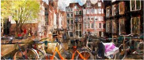 Obraz - Amsterdam, maľba (120x50 cm)