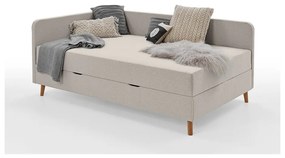 Béžová čalúnená jednolôžková posteľ s úložným priestorom 120x200 cm Cabana – Meise Möbel