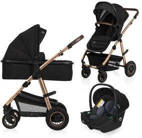 Lionelo - Kombinovaný kočík 3v1 AMBER Čierny Onyx