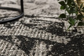 Koberec šnúrkový SIZAL FLOORLUX 20491 KVETY strieborný/čierny