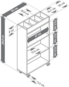 Úzky príručný vozík