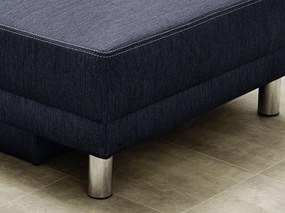 Pohovka s bočnou opierkou Roy, modrá tkanina, rozkladacia