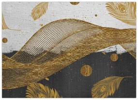 Obraz - Zlaté pierka (70x50 cm)
