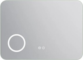 Erga Myra, LED zrkadlo 70x50 cm s kozmetickým zrkadlom 3x zväčšenie, 2662 lm, 3 farby svetla, zadné osvetlenie, ERG-V01-MYRA-7050-00