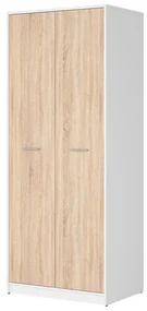 Šatníková skriňa BRW Nepo Plus 33 (biela + dub sonoma) . Akcia -31%. Vlastná spoľahlivá doprava až k Vám domov. 1098424