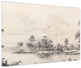 Obraz - Vintage kresba krajiny (90x60 cm)