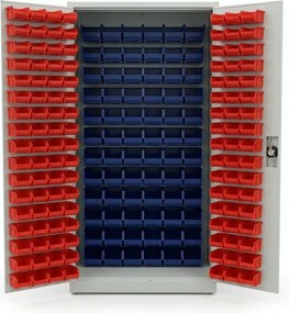 Dielenská skriňa s plastovými boxmi, 1000 x 500 x 1990 mm, 72+119 boxov