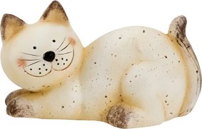 Ležiaca mačka – béžová 15 × 10 cm