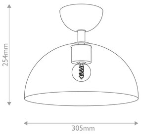 Alora Mood ALM-JUDE-SF-MB-CL-Strop. stropné svietidlo JUDE 1xE27/60W/230V priemer 30,5 cm čierne