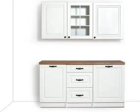 KUCHYNSKÁ LINKA LADY 160 BIELA, biela (doska dub Lancelot)