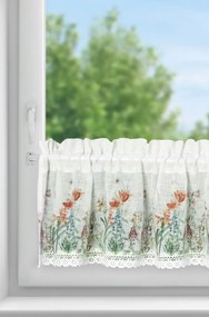 KRÁTKA ZÁCLONA NA PÁSKE NEMEZJA 150X30 CM KVETY