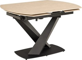 Rozkladací jedálenský stôl Morella 120/180 cm béžový/čierny