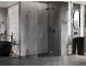 Mexen Lunar, pravostranný výklopný sprchový kút 85 x 80 cm, 8mm číre sklo, profil grafit brúsený, 834-085-080-66-00-P