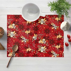 Biante Bavlnené prestieranie na stôl Sandra SA-714 Vianočné cezmíny na červenom 35x45 cm