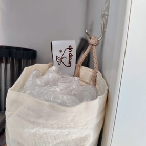 Sáčkovník - organizér na plastové vrecká, režný