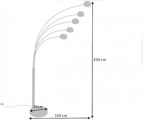 Stojacia lampa Five Lights black gold