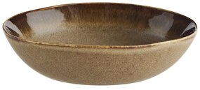 MADAM STOLTZ Hlboký kameninový tanier Brown 18 cm