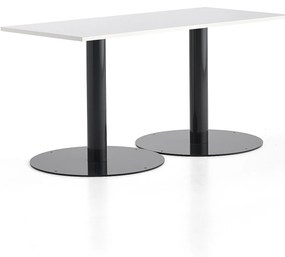 Stôl ALVA, 1400x700x720 mm, antracit, biela