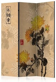 Paraván - Chrysanthemums [Room Dividers] Veľkosť: 135x172, Verzia: Obojstranný